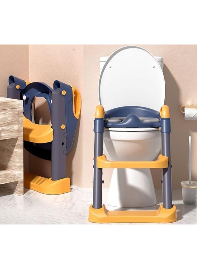 Eoptify 2-in-1 Foldable Potty Training Seat with Ladder – Adjustable Toddler Toilet Trainer with Step Stool, Anti-Slip, for Boys & Girls (Ages 1-12) - Image 3