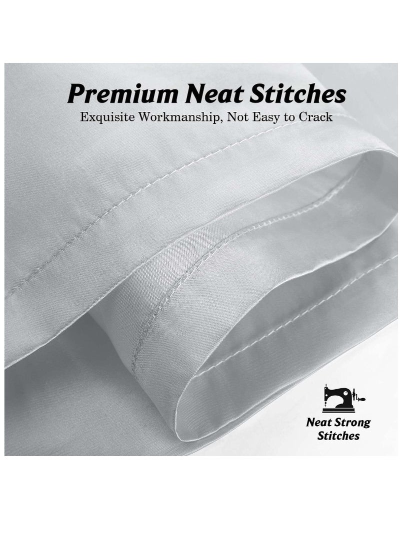 Arabest 2-Piece Simple Solid Colour Silk Satin Pillow Case with Envelope Closure for Hair and Skin Light Grey 51x76/51x102cm - Image 5
