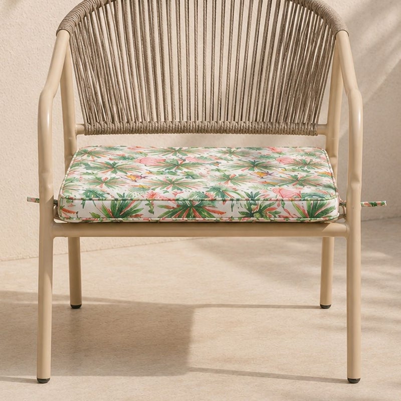 DANUBE HOME Square Seat Cushion With Zipper 58X58X5Cm - Tropical Murmur, Multicolour, Tropical Square Seat Cushion, 100% Polyester Fabric, For Patio Chairs - Image 2