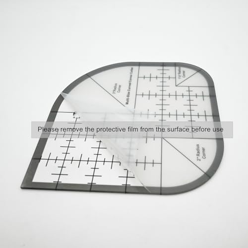 Tsxioua Quilting Rulers Sewing Ruler,Acrylic Quilting Ruler Templates,Precision Cutting Tools for Patchwork Fabric,Sewing Supplies Curved Black(6"x6") - Image 4