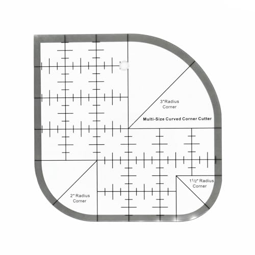 Tsxioua Quilting Rulers Sewing Ruler,Acrylic Quilting Ruler Templates,Precision Cutting Tools for Patchwork Fabric,Sewing Supplies Curved Black(6"x6") - Image 2