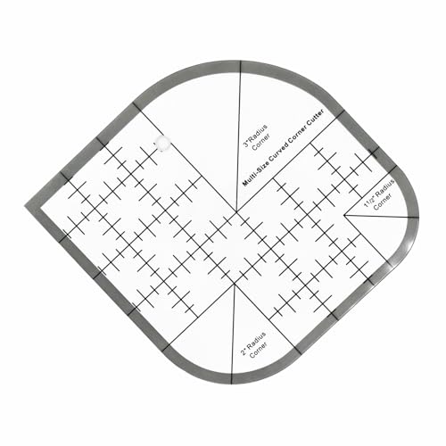 Tsxioua Quilting Rulers Sewing Ruler,Acrylic Quilting Ruler Templates,Precision Cutting Tools for Patchwork Fabric,Sewing Supplies Curved Black(6"x6") - Image 1