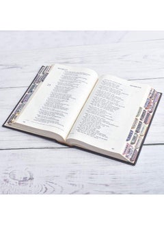 Cualfec علامات فهرس الكتاب المقدس للعهدين القديم والجديد لمسة نهائية لامعة بتصميم زهور 121 قطعة (Cbt003)  - Image 5