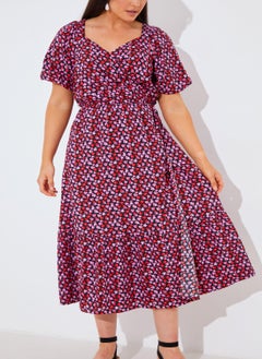 In the style Puff Sleeve Printed Wrap Dress  - Image 3