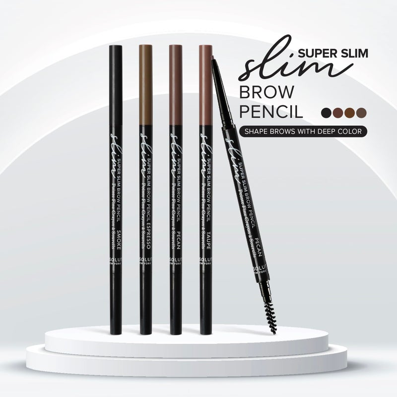 Absolute New York Super Slim Brow Pencil, Fine Point, Dual Ended, Fade Resistant and Long Lasting (Smoke)