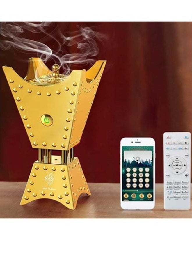 بخور مبخرة كهربائية عربية مع جهاز تحكم عن بعد ومكبر صوت بلوتوث للقرآن الكريم والتحكم في التطبيقات لرمضان والعيد وجميع المناسبات.  - Image 1