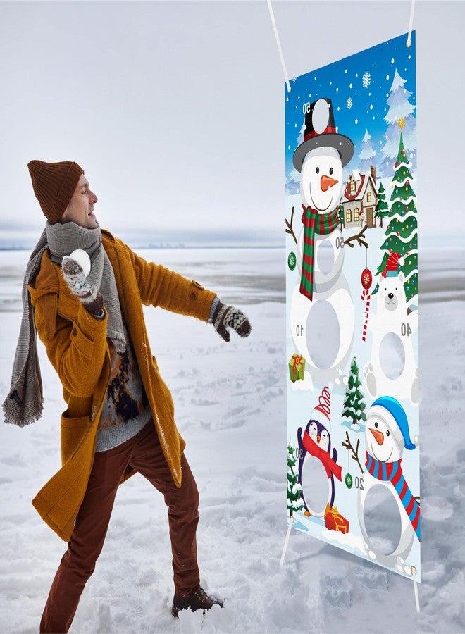 Elcoho 22 Pieces Snow Toss Games Banner Snow Toy Ball Set Winter Toss Cornhole Games Banner with Snow Toss Balls and Drawstring Bag for Xmas Indoor Outdoor Throwing Games Party Supplies - Image 5