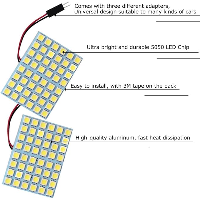 كاريسوريس 6 قطع من مصابيح ليد منخفضة الطاقة للسيارات T10 5050 48SMD لمصابيح القراءة ومصابيح السقف ومصابيح صندوق السيارة ومصابيح الغرفة وما إلى ذلك لمبة إضاءة بيضاء 30 - Image 3