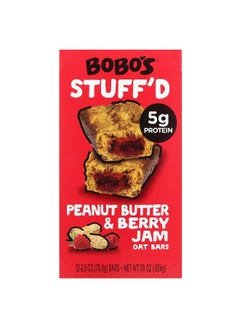 Bobo's Oat Bars Bobo's Oat Bars, Stuff'd Oat Bars, Peanut Butter & Berry Jam, 12 Bars, 2.5 oz (70.8 g) Each  - Image 1
