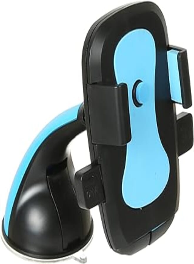 OR Car Phone Holder JS-002 2in1 for Dashboard/Windshield with 360° Rotation, Arms Height adjustable Stable fits all smartphones - Light Blue