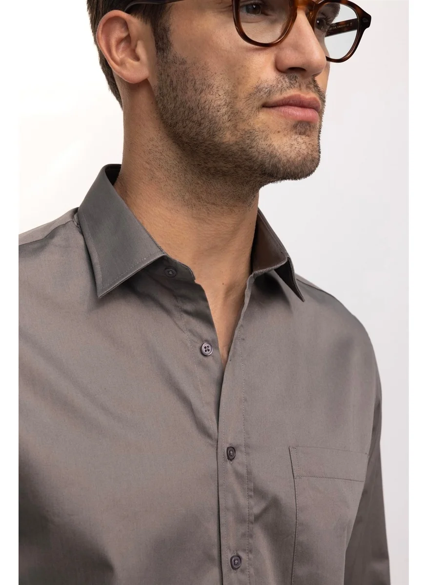 تودورس Classic Fit Relaxed Cut Plain Men's Shirt