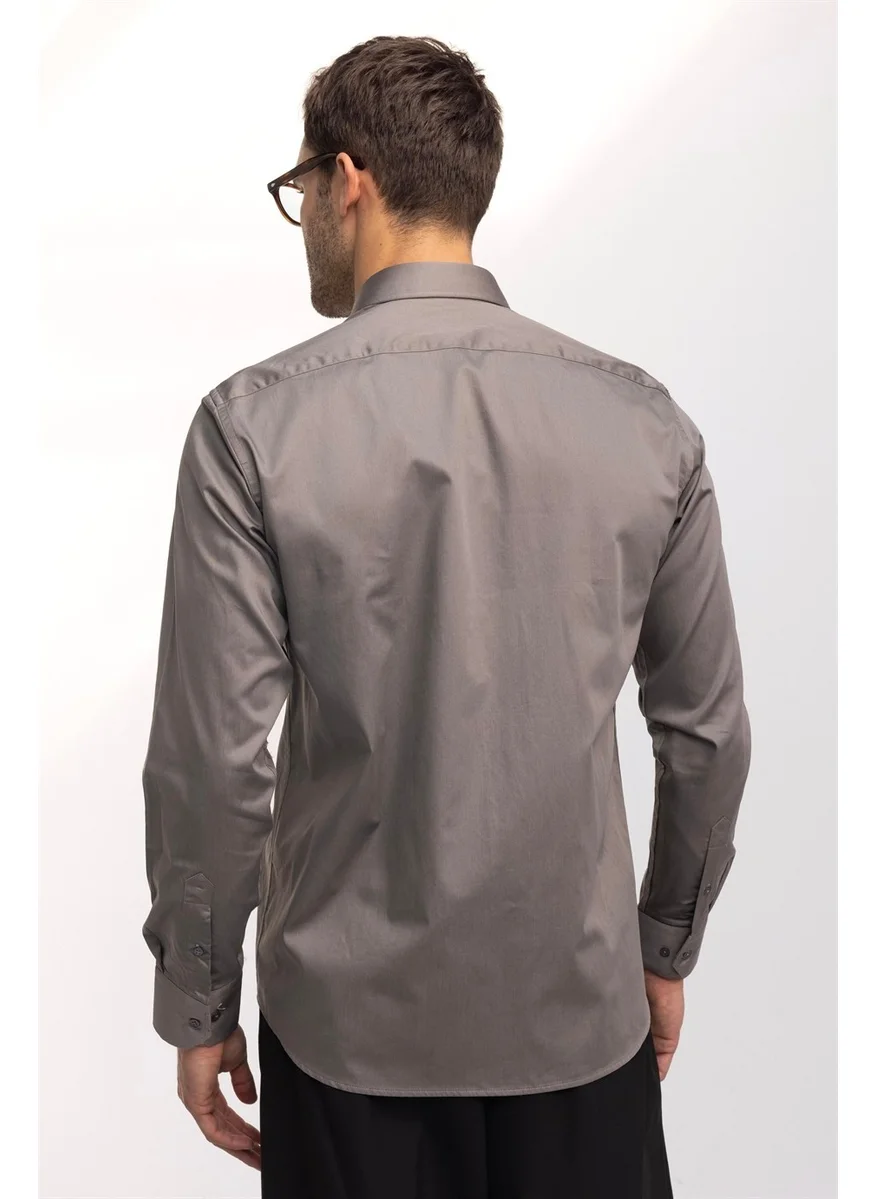 تودورس Classic Fit Relaxed Cut Plain Men's Shirt