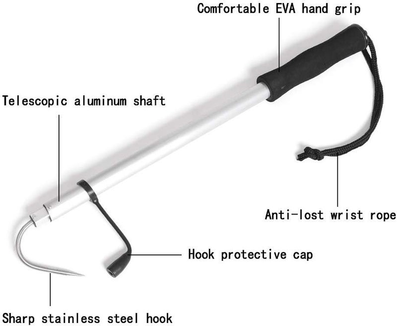 MAKINGTEC Telescopic Retractable Fish Gaff with Soft EVA Handle - Image 3
