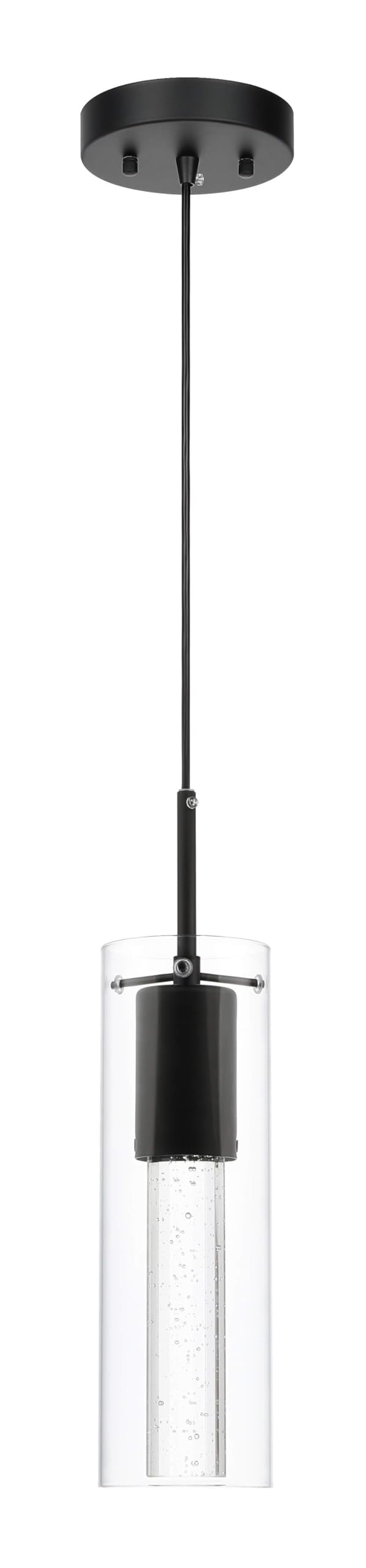 XiNBEi Lighting Pendant Light, Modern 3 Light Cluster Kitchen Island Pendant Lighting with LED Bulb & Bubble Crystal, Matte Black Finish XB-P1110-3-MB - Image 5