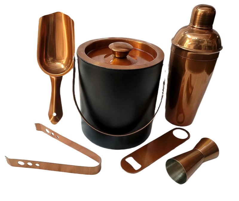 Proniks Stainless Steel Insulated Ice Bucket with Opener Ice Tongpeg Measure Ice Scope and with Cocktail ShakerKeeps Ice Cold for 6 hGreat bar Tools for Home bar Accessories of 1 Litre - Image 1