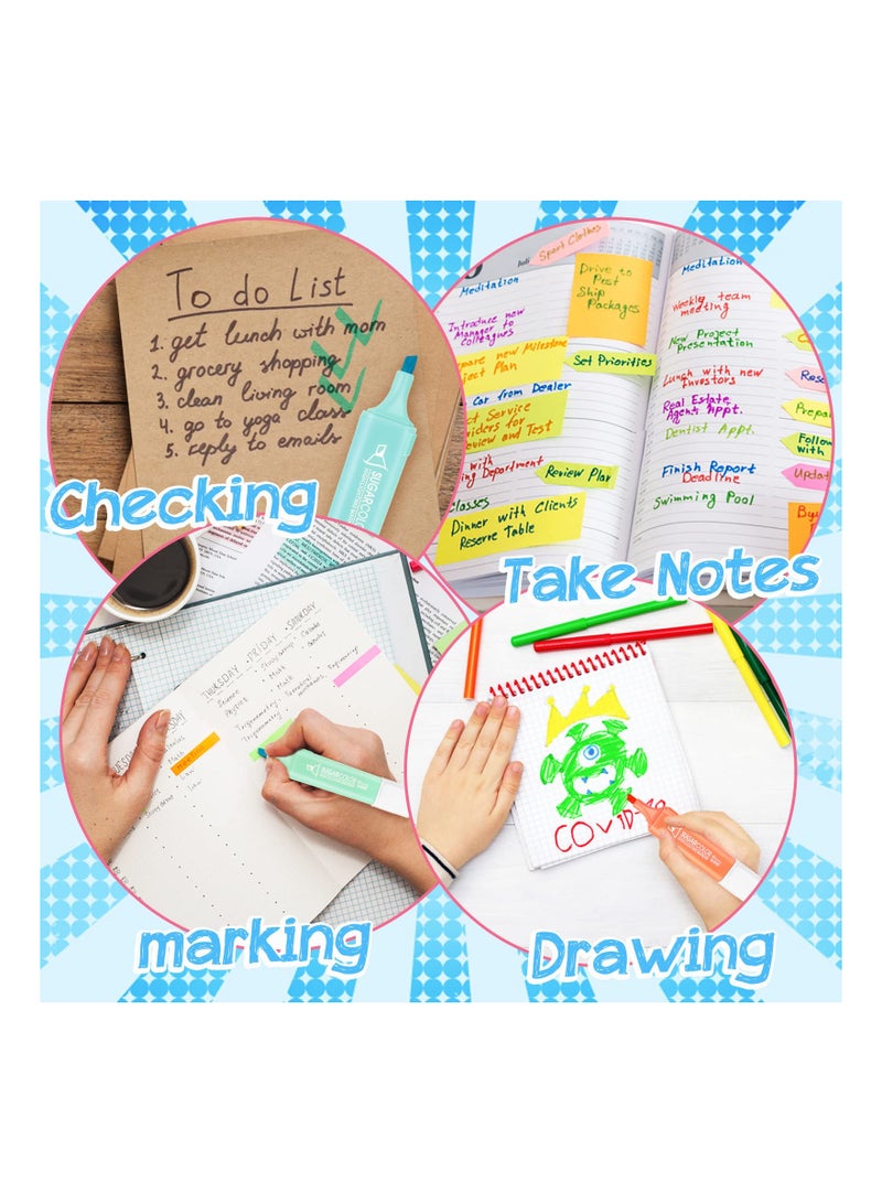 6-Pack Pastel Highlighters, Aesthetic Cute Marker Pens with Quick Drying, Assorted Chisel Tip Colors, Water-Based Highlighter Set for Office and School Supplies. - Image 4