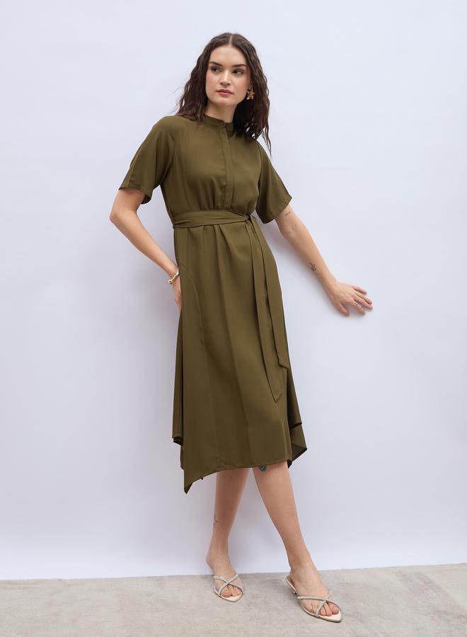 Styli Belted Midi Dress  - Image 1
