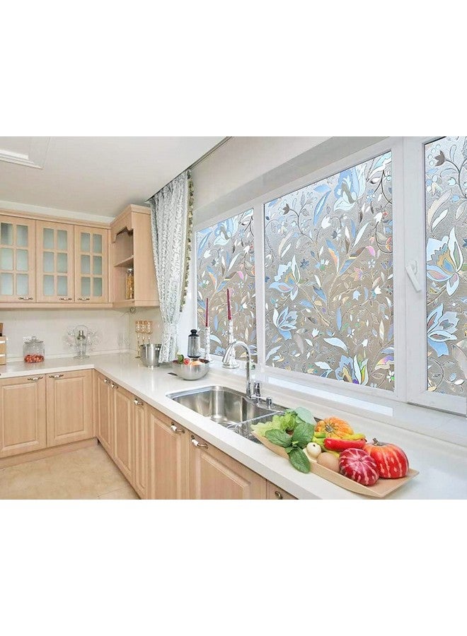 Niviy NIVIY Excellent Quality 3D Static Cling Window Film with Installation Tools Self Adhesive Window Covering Decorative Flower Privacy Film for Window 17.7" x 78.7"  - Image 4