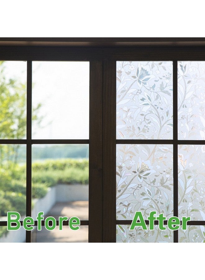 Niviy NIVIY Excellent Quality 3D Static Cling Window Film with Installation Tools Self Adhesive Window Covering Decorative Flower Privacy Film for Window 17.7" x 78.7"  - Image 2