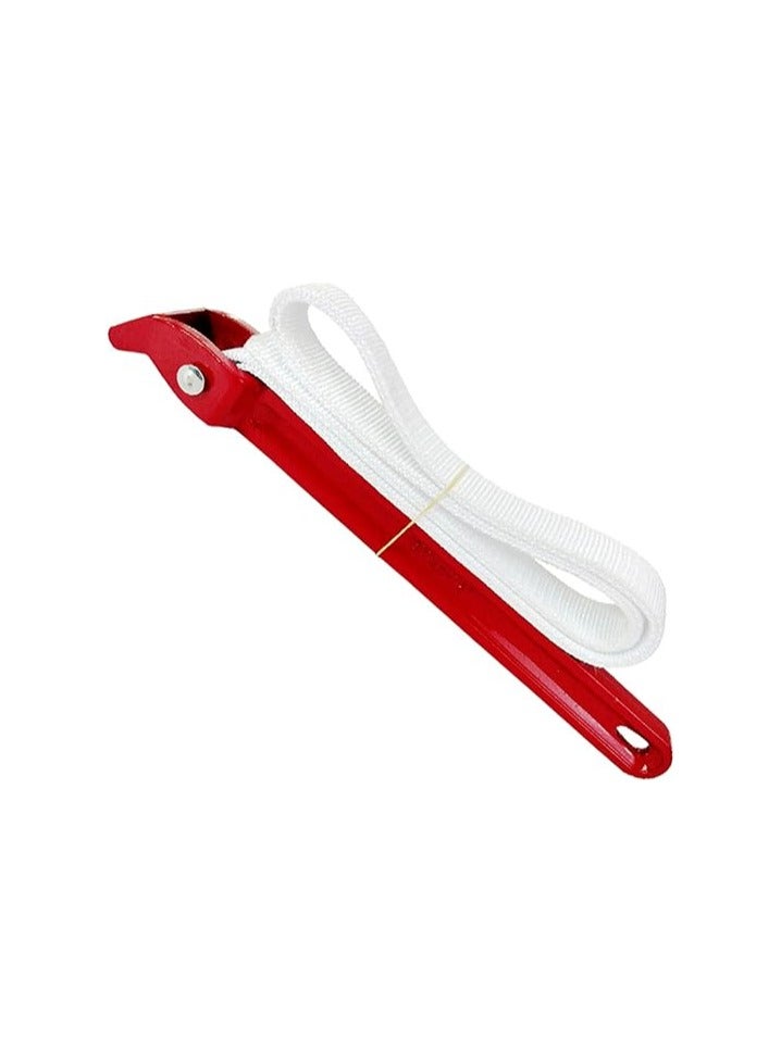 Strap Wrench 12 inch with White Color Nylon Belt & Red Color Aluminium Alloy Handle  - Image 2