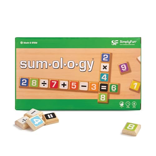 SimplyFun Sumology Math Game  One of The Most Fun Math Games for Kids Ages 812  Practice Addition Subtraction Multiplication and Division  2 or More Players or Play in Teams - Image 1
