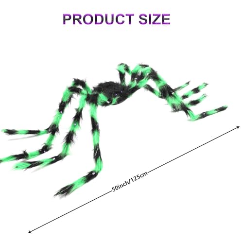 VOMAOK Halloween Spider Decorations 4ft Light Up Coloful Giant Spider(2 Pack) for Indoor Outdoor Halloween Decorations Yard Party House Décor - Image 2