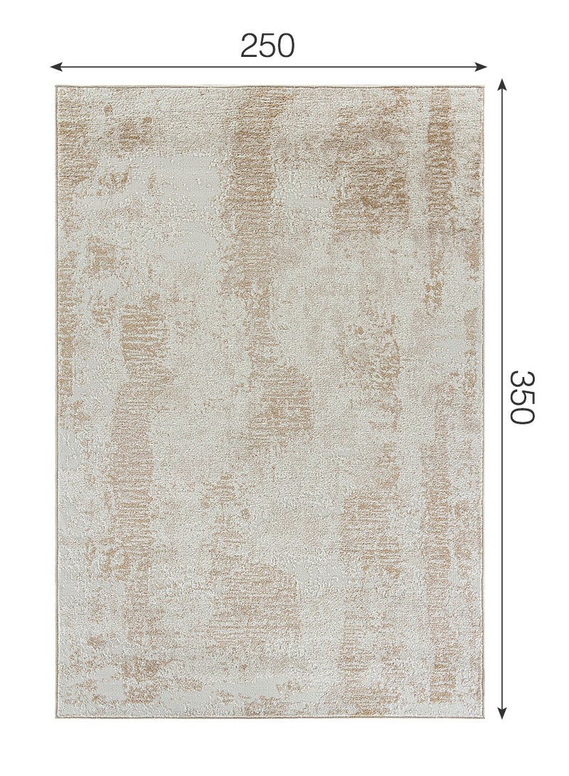 سجادة منطقة بتصميم عصري قديم مقاومة للانزلاق بلمسة ناعمة للغاية ديكور أرضي لغرفة المعيشة أو النوم باللون البيج بإضاءة طبيعية مستطيلة 250x350 سم - Image 2
