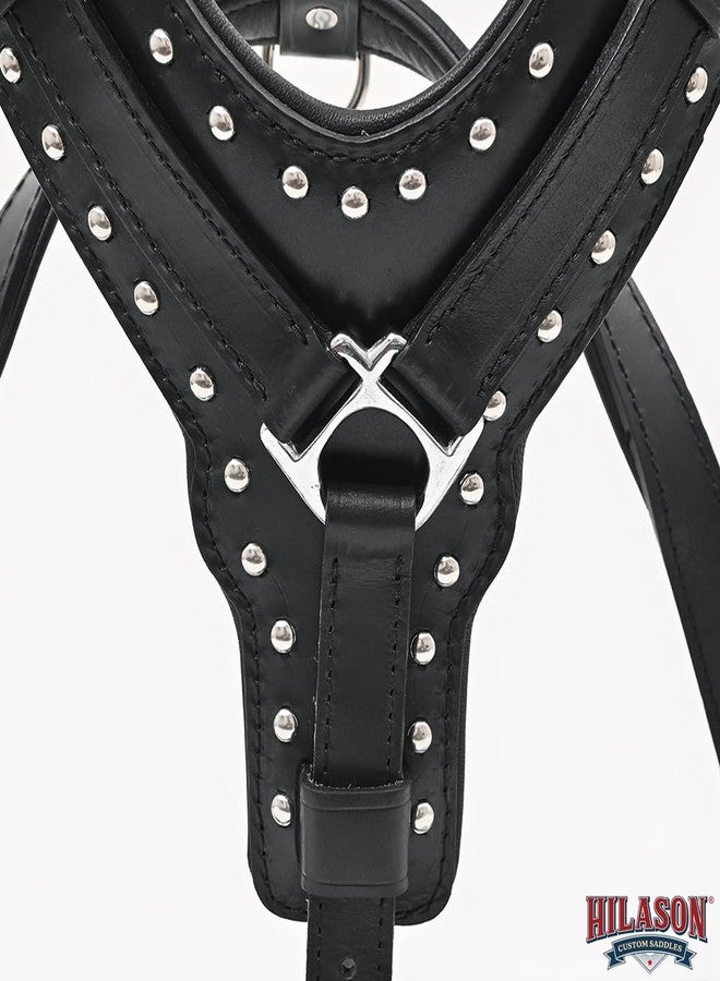 HILASON Black X Large HILASON Leather Dog Harness Padded Genuine Matching Leash | Walking with - Image 3