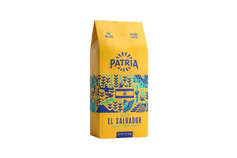 Patria El Salvador Dark Roast Ground Coffee, 12oz Bag (Pack of 1) - Image 1