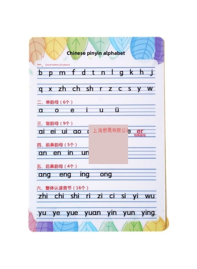 The First Grade Chinese Pinyin Alphabet Initial Consonant Vowel Overall Recognition Syllable Chemical Element Periodic Table Card-Specifications:The Above Addition And Subtraction Decomposition Of 4 Pieces Complete Set Of 4 Small Sizes