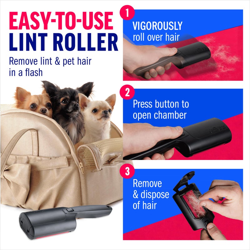ChomChom Roller for Pet Hair - Reusable Lint Roller Pet Hair Removal Tool for Clothes, Couches, Cars and Travel - Cat Dog Hair Remover, Compact, No Sticky Refills Needed (Mini Roller) - Image 3
