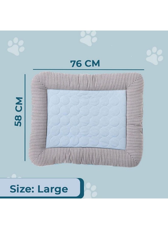 Homestic Rectangular Dog & Cat Bed|Yarn Dyed Oxford Cloth|Nylon And Polyester With Cotton Filling|Self-Cooling Bed For Dog & Cat|Small Light-Weight & Durable Dog Bed|Zqcj005B-L|Blue - Image 2