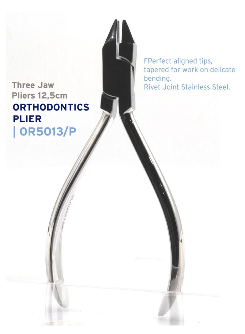 أدوات طب الأسنان تقويم الأسنان كماشة ثلاثية الفك 12.5 سم