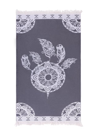 Signoola Beach Mat 90 x 170 cm Grey Feathers ,100% cotton. - pzsku/Z9C34FF1BE35BC920724EZ/45/1749744134/76d0ce30-0ff6-4f6d-8355-63c839a20664