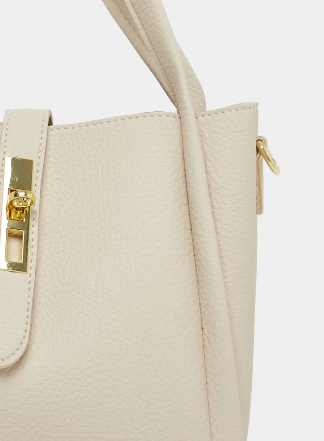 Styli Belted Front Handbag with Pouch