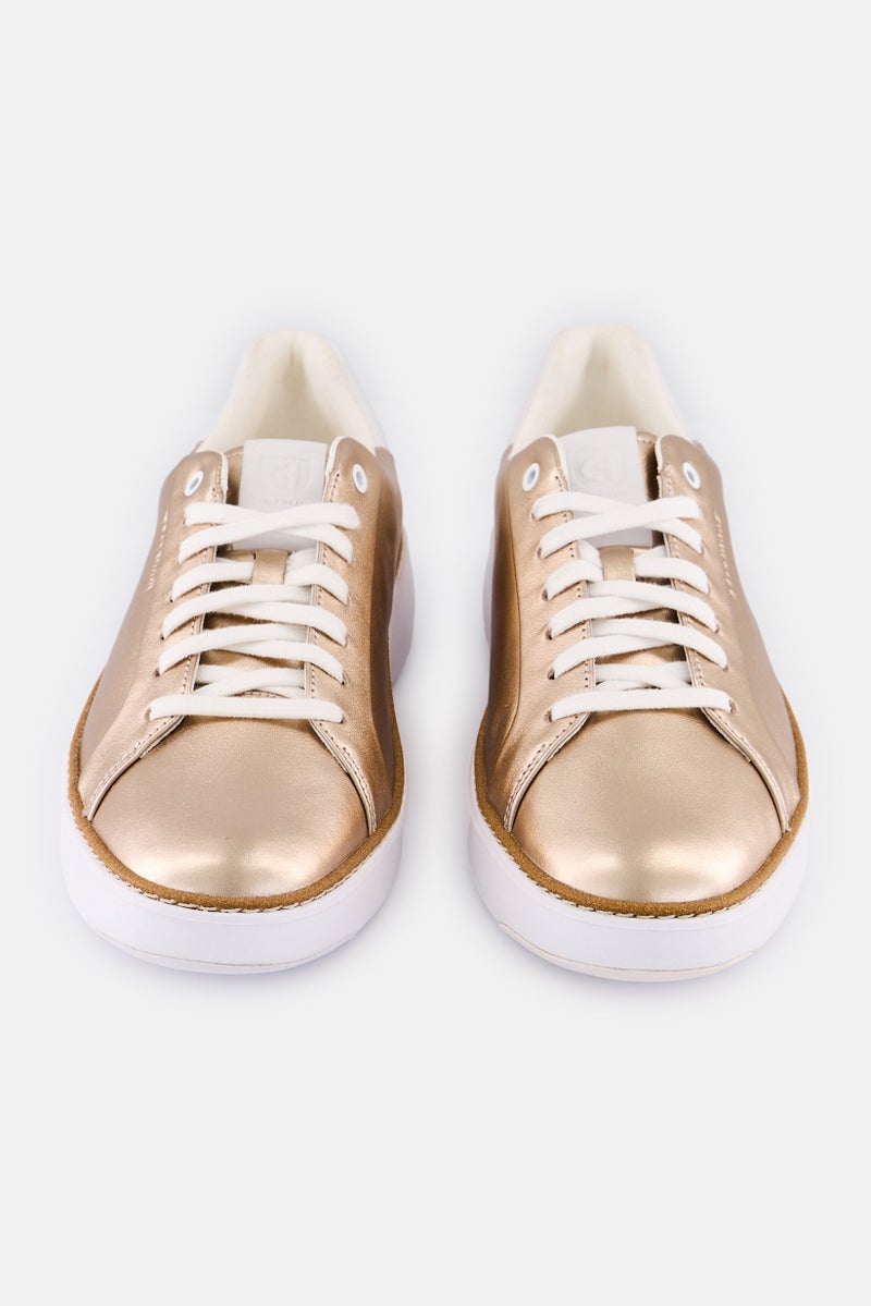 COLE HAAN Women Wide GP Topspin Lace Up Metallic Casual Shoes, Rose Gold - Image 4