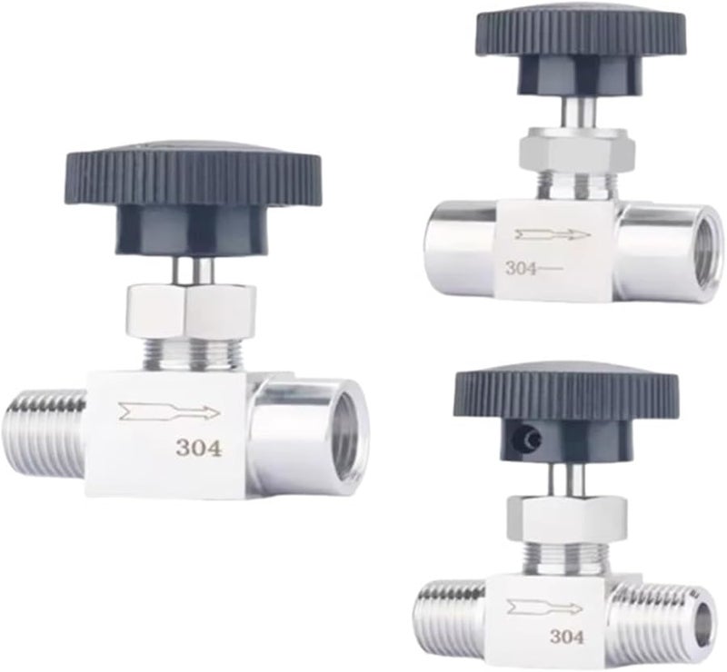 1 8 بوصة NPT صمام إبرة مباشر صمام كروي تنظيم التدفق أنثى × أنثى - Image 3