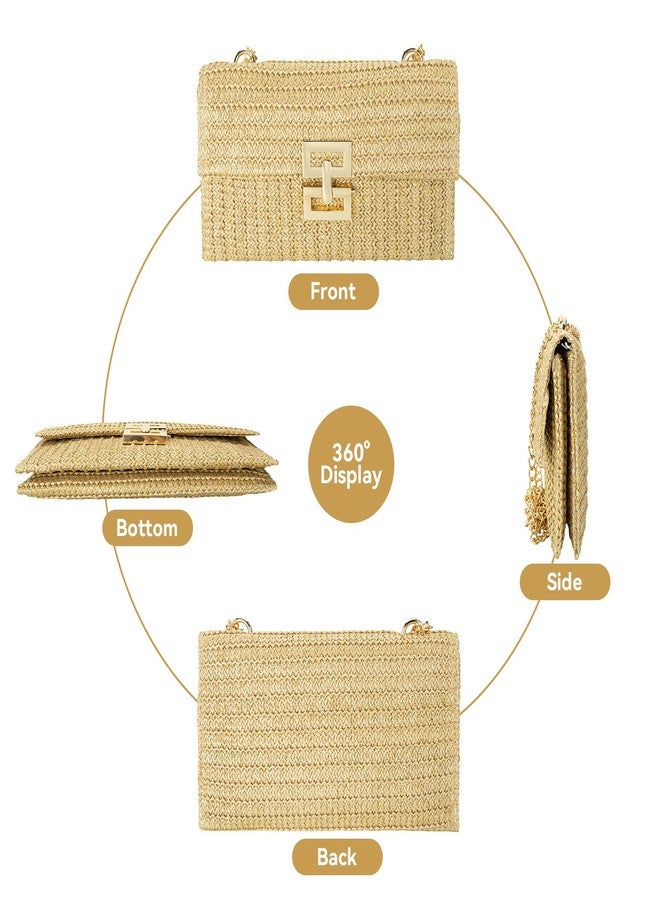 Gets Straw Clutch, Straw Clutch Women Hand-woven for Summer Beach Envelope Clutch Purse Wallet - Image 4