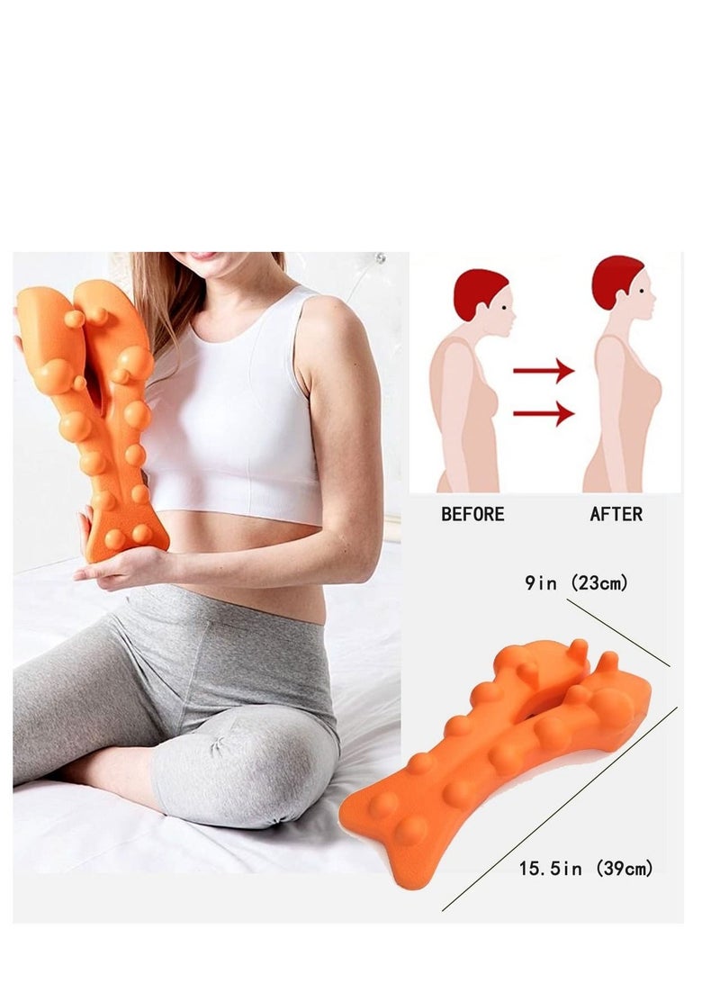 Neck and Shoulder Relaxer, Cervical Traction Device, Neck Stretcher Chiropractic Pillows, Trigger Point Massager Tool for TMJ Pain Relief,  Headache Muscle Tension Spine Alignment - Image 5