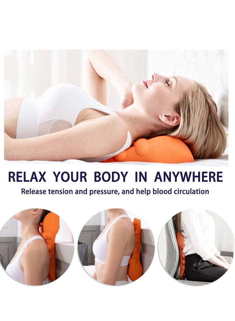 Neck and Shoulder Relaxer, Cervical Traction Device, Neck Stretcher Chiropractic Pillows, Trigger Point Massager Tool for TMJ Pain Relief,  Headache Muscle Tension Spine Alignment - Image 2