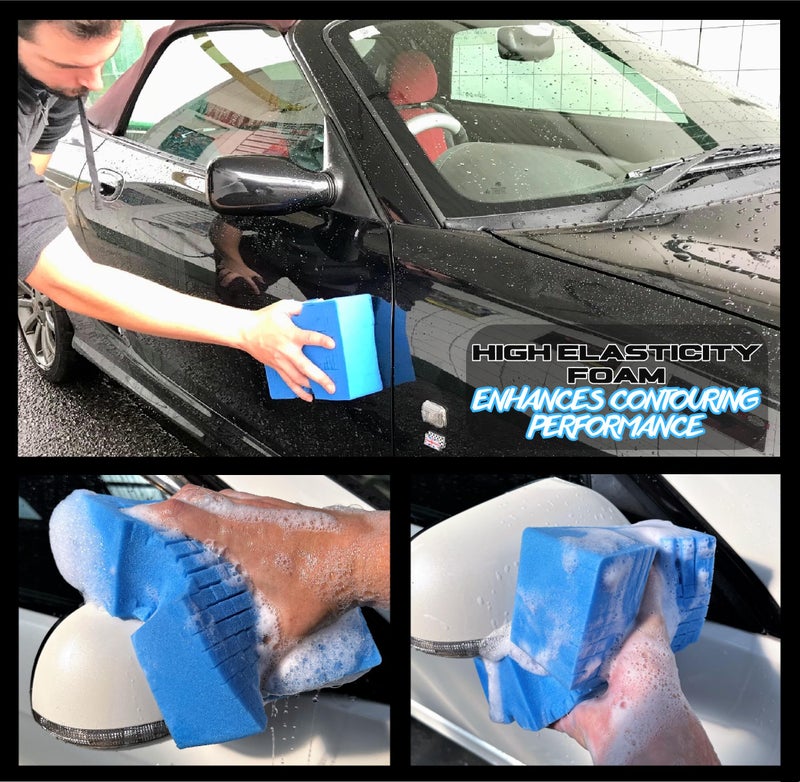 Sudz Budz® Premium Jumbo Foam Grid Car Wash Sponge 1pc | Anti-Marring Sponge for Soap and Rinseless Washing | Cross-Cut, Easy Grip, Large Sponge. Durable, Soft, Scratch-Free Car Cleaning and Detailing - Image 4