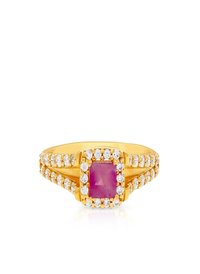 Malabar Gold and Diamonds 22 Carat 916 Purity Precia Gemstone Ring PRGGEN134RN1 for Women  - Image 2
