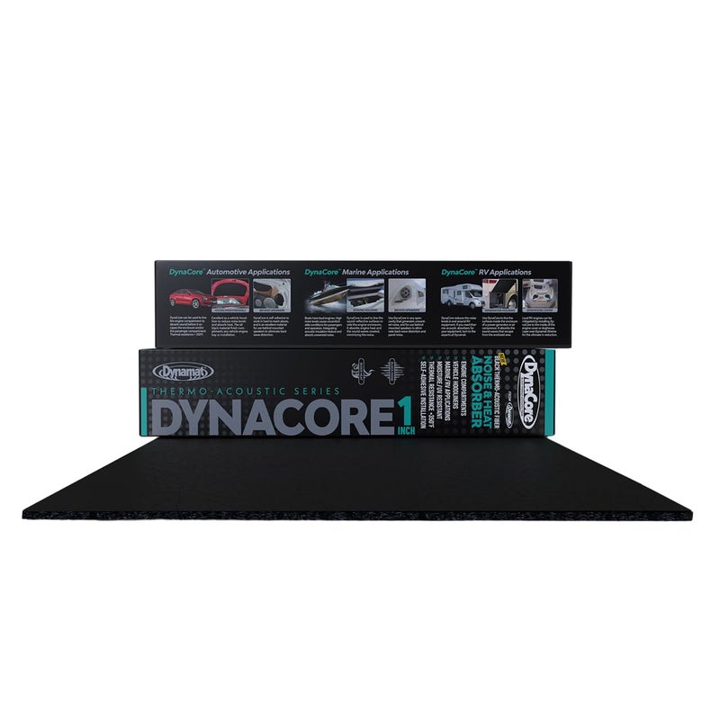 Dynamat DynaCore 1 Thick Lightweight Black ThermoAcoustic Insulating Fiber for Cars Trucks Boats RVs More Dissipates Sound Absorbs Heat Made in USA 32 x 54 Sheet 12 sq ft Coverage