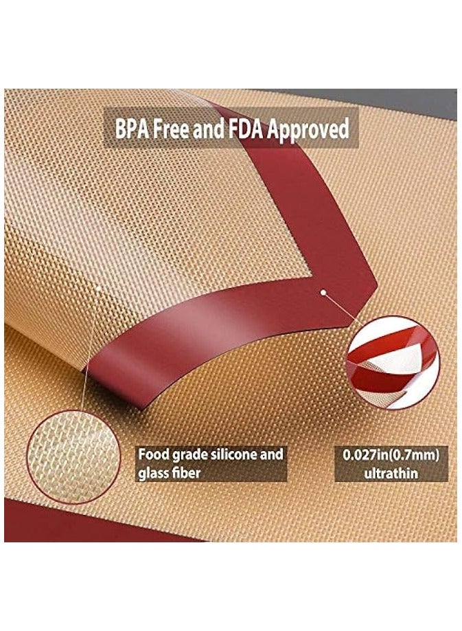 erorex 2 Pack Silicone Baking Mat, Non-Stick Heat Resistant Premium Silicone Baking Mat for Cookies, Pizzas - Image 2