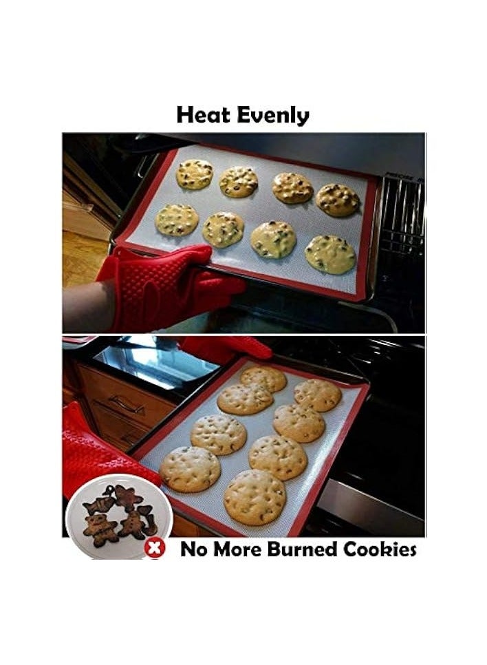 erorex 2 Pack Silicone Baking Mat, Non-Stick Heat Resistant Premium Silicone Baking Mat for Cookies, Pizzas - Image 3