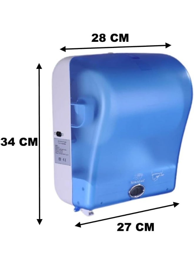 melfi حامل مناديل ورقية تلقائي مع مستشعر مثبت على الحائط مع قطع تلقائي لأسطوانة Jumbo 230Vac / 6V Dc للمستشفيات والفنادق والحمامات ودورات المياه العامة والمكاتب والمدارس والمطابخ وغيرها - Image 2