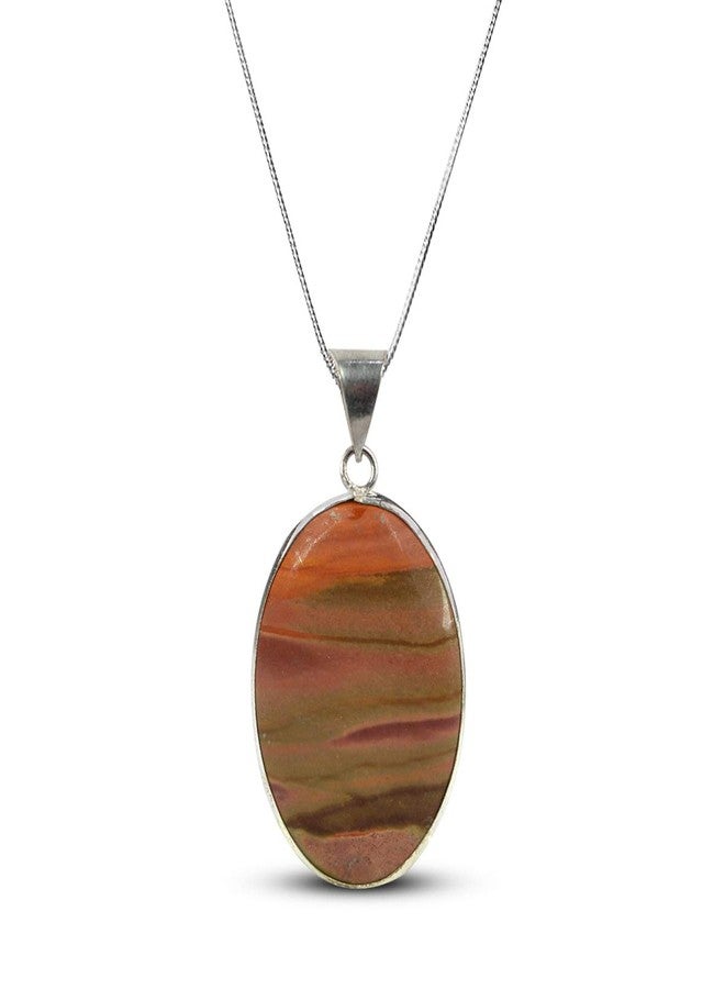Crystu AAA Polly Crome Pendant Oval Shape Crystal Stone Locket - Pendant with Metal Chain for Reiki Healing and Crystal Healing Gemstone for Unisex (Color : Multi) - Image 1