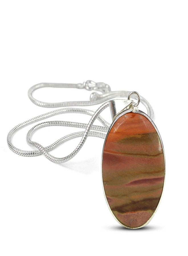 Crystu AAA Polly Crome Pendant Oval Shape Crystal Stone Locket - Pendant with Metal Chain for Reiki Healing and Crystal Healing Gemstone for Unisex (Color : Multi) - Image 2