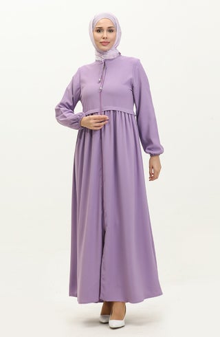 Pleated Zippered Abaya 4525-07 Lilac - pzsku/Z9C3555419D279FDA1DF5Z/45/_/1738793557/6777cea8-1297-458e-8c9a-b585305df3dc