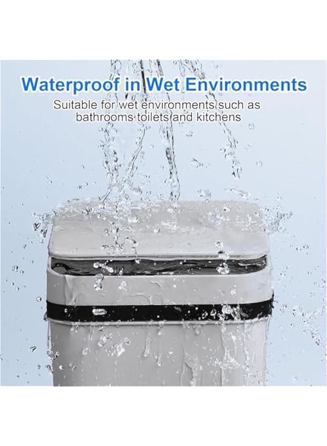 MIXDE Bathroom Touchless Trash Can 12L Smart Automatic Motion Sensor Rubbish Can with Lid Electric Narrow Small Garbage Bin for Kitchen, Office, Living Room, Toilet, Bedroom (Grey) - Image 2